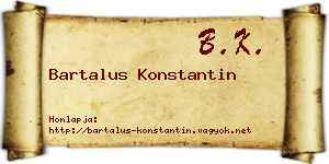 Bartalus Konstantin névjegykártya